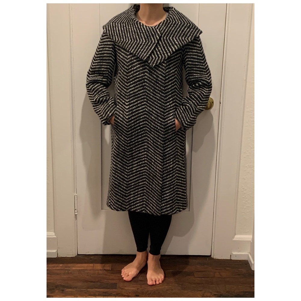 Calvin Klein winter long coat, boat neck collar